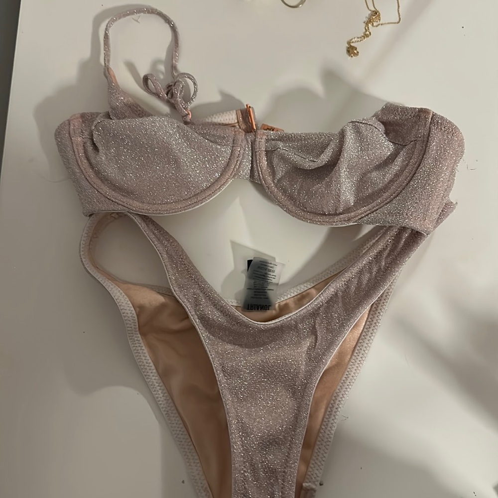 triangl rose gold bikini